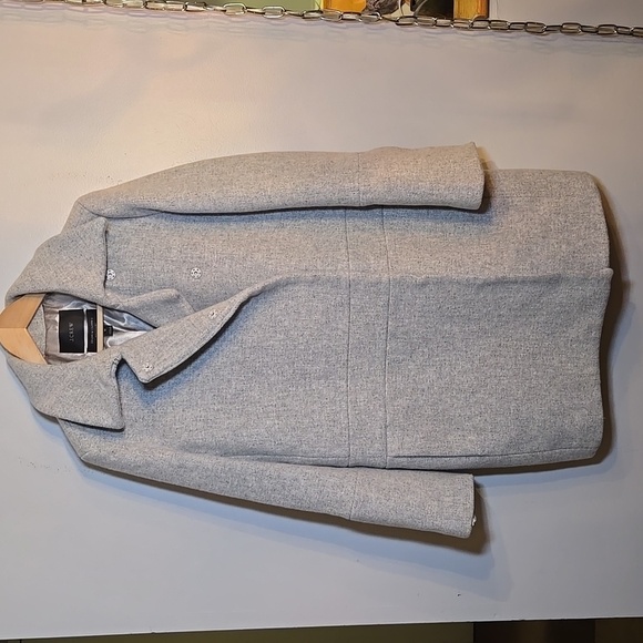 J. Crew Stadium Cloth Nello Gori Light Gray Women's Wool Coat NWOT - Picture 1 of 16